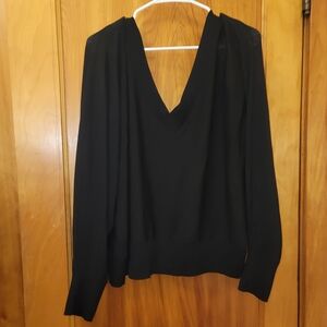 Express Black V-Neck Sweatshirt
